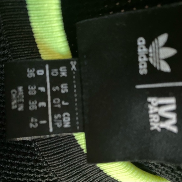 IVY PARK ADIDAS CROPPED KNIT BLACK MESA CORSET STYLE BACK LOGO RETRO Y2K TOP S - Picture 9 of 12